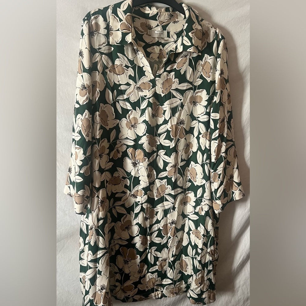 Hobbs Green Flowery Midi Dress
